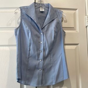 Brooks Brothers Women’s 6  Sleeveless Blue Fitted Non Iron Stretch Shirt